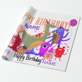 PRESENTE NOME PERSONALIZADO FELIZ PAPEL DE EMBALAGEM DE ANI
