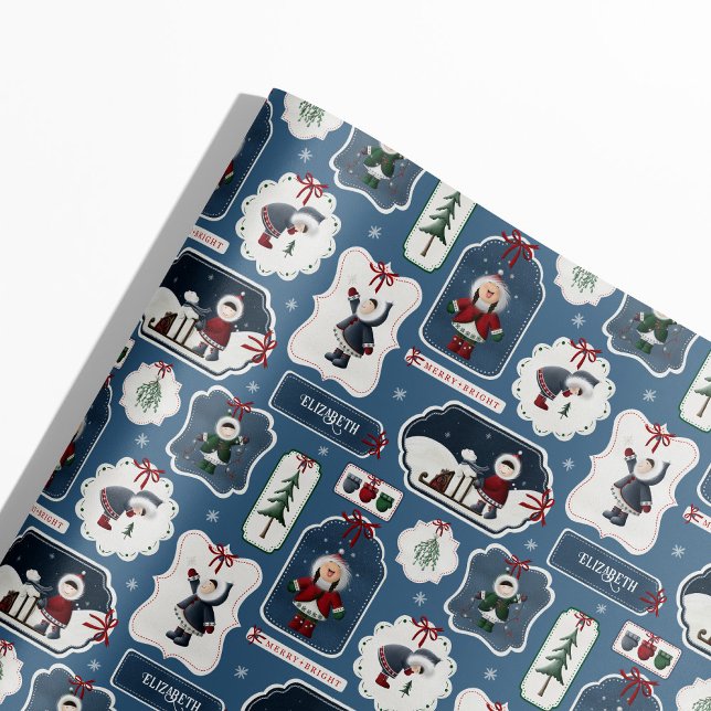 Presente Nome personalizado Papel de moldagem azul para ami (Criador carregado)