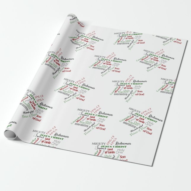 Presente Nomes de Jesus papel de moldagem de Natal (Desenrolado)