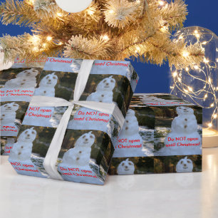 Presente O boneco de neve do papel de envolvimento não abr