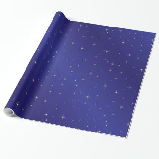 Presente O ouro Stars o papel de envolvimento do céu azul