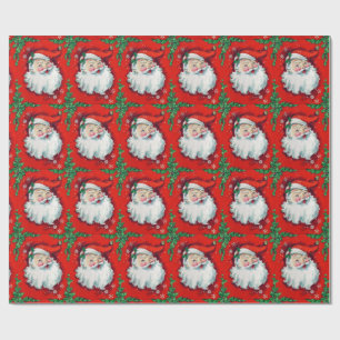 Presente O papel de envolvimento de Papai Noel do vintage