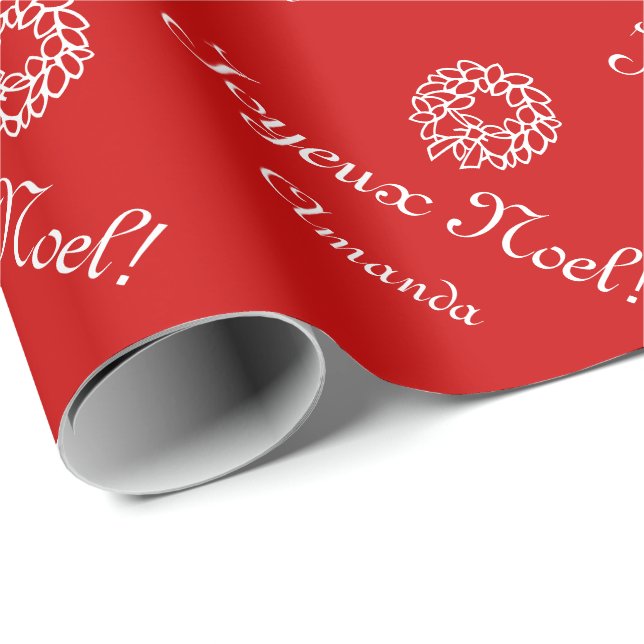 Presente O papel de envolvimento | do Natal de Joyeux Noel (Ponta do rolo)