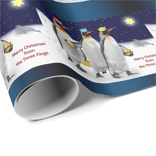 Presente O papel de três reis envolvimento - Natal (Ponta do rolo)