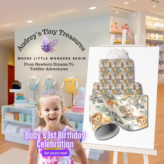 Presente O primeiro papel de escuta Safari de Aniversário d (Criador carregado)