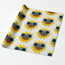 Presente Óculos De Sol Em Papel De Enrolamento De Girassol