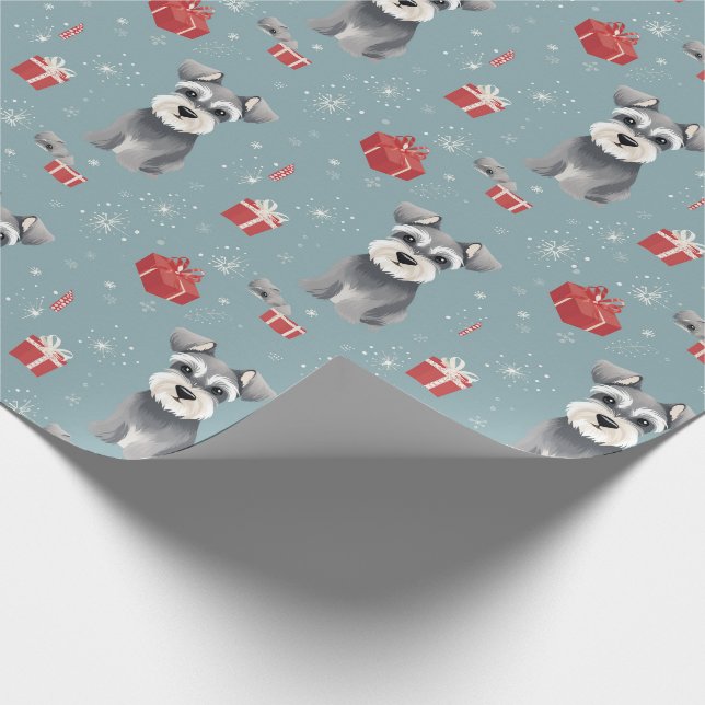 Presente Ollie, o papel de moldagem do Mini Schnauzer Xmas (Ponta)