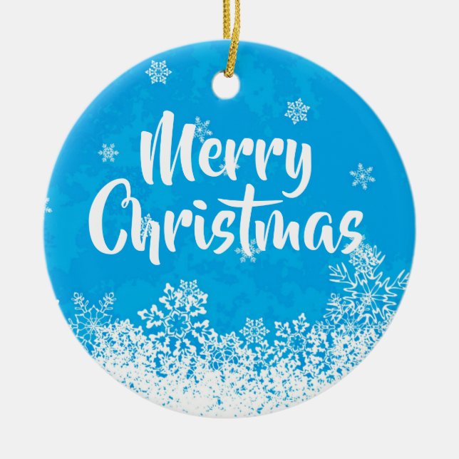 Presente / Ornamento de Árvore Azul Brilhante de N (Frente)