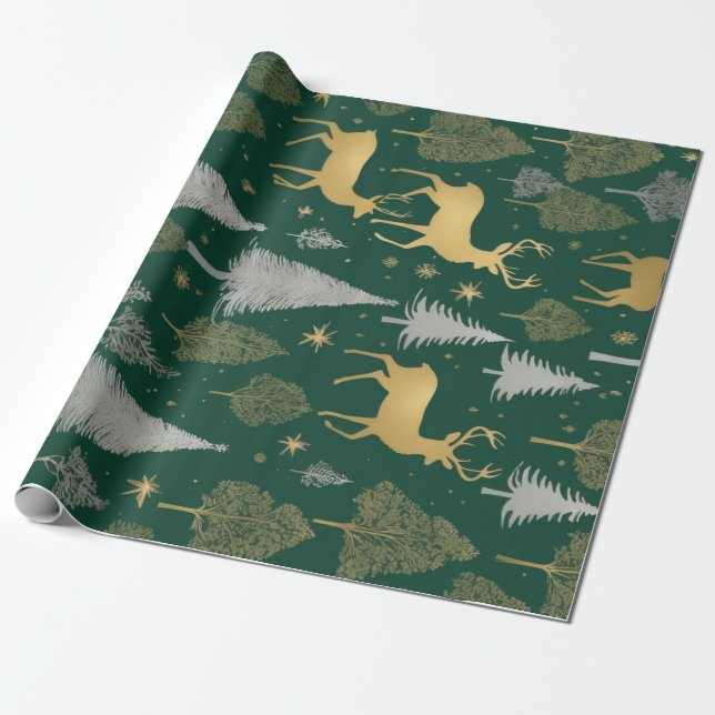 Presente Ouro de papel embrulhado para áreas de madeira (Desenrolado)