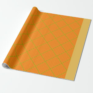 Presente Ouro e papel de envolvimento alaranjado