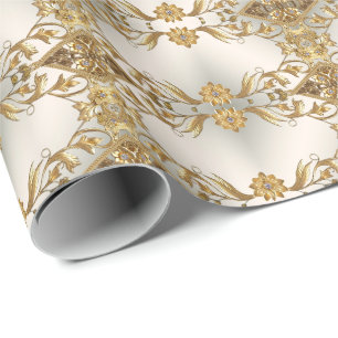 Presente Ouro Wavy deixa papel de enrolamento floral