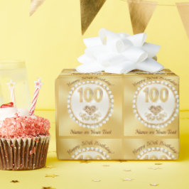 Presente Ouros e Pérolas, 100º Papel de Envolvimento para P