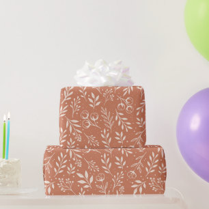 Presente Padrão Botânico Roll de Papel de Moldagem Terracot