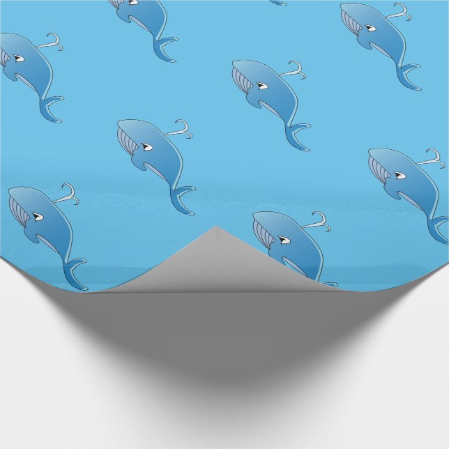 Presente Padrão de baleia - Papel de enrolamento brilhante, (Ponta)