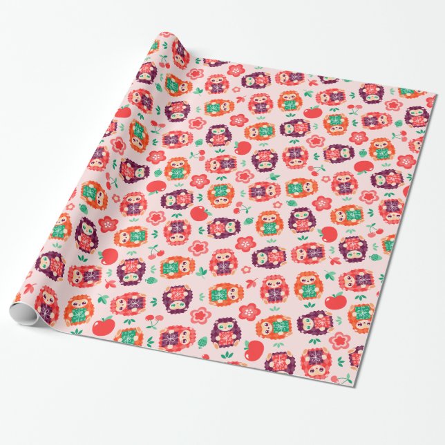 Presente Padrão de Hedgie Bonito - Papel de Embalagem de An (Desenrolado)