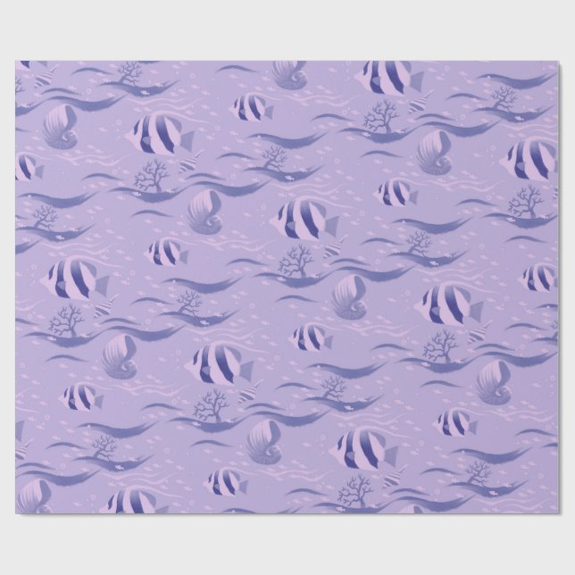 Presente Padrão de peixe no papel de enrolamento rolado (Aberto)