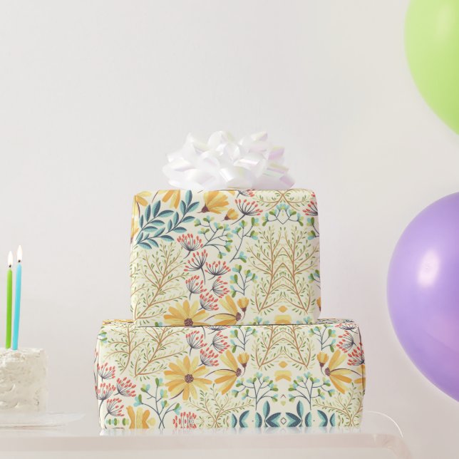 Presente Padrão de superfície floral - Papel de parede Abst (Presentes para festas)