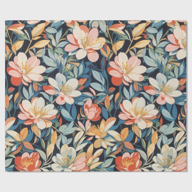 Presente Padrão Floral 10 | Papel de enrolamento (Aberto)