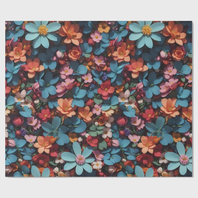 Presente Padrão Floral 6 | Papel de enrolamento (Aberto)