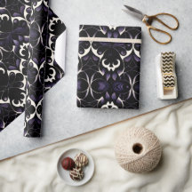 Padrão Gótico Preto e Roxo #2 Papel de Enrolamento