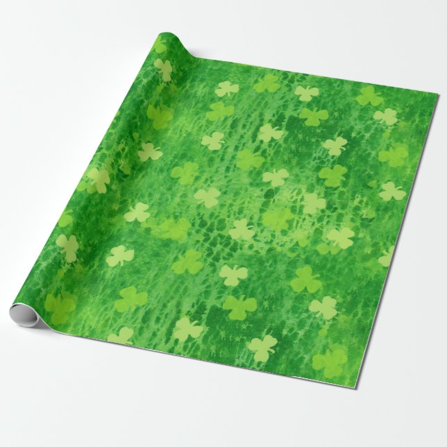 Presente Padrão Shamrock - Vestido Irlandês - Papel De Enro (Desenrolado)