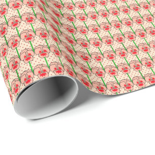 Presente Pancas de coral - padrão de papel de parede retrô