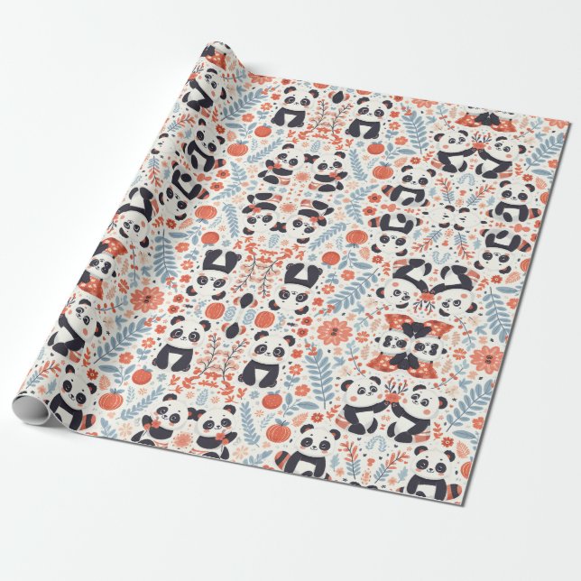 Presente Panda Magic: Adorável Design de Papel de Moldagem (Desenrolado)