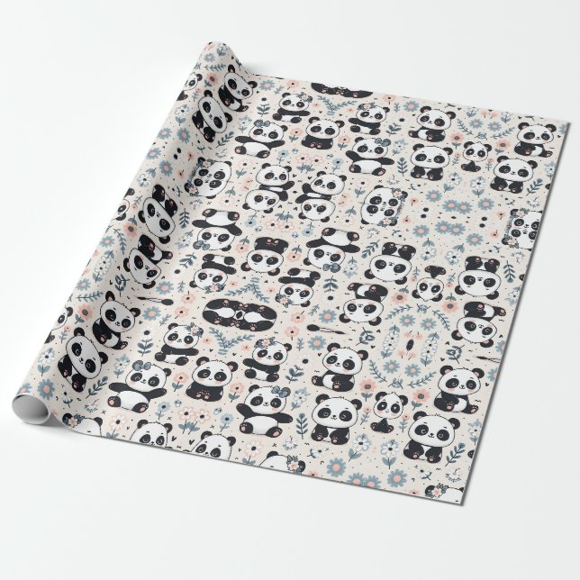 Presente Panda Magic: Adorável Design de Papel de Moldagem (Desenrolado)