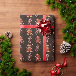 Presente Pão-de-gengala e canas-doce Papel de Natal