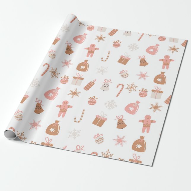Presente Pão de Gengibre Neutro Papel para Moldar de Natal (Desenrolado)
