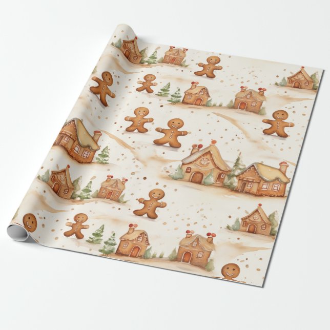 Presente Pão-De-Pão-Pão Abre Papel De Molho De Natal (Desenrolado)