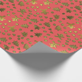 Presente Pão Dourado do gengibre no papel de envolvimento