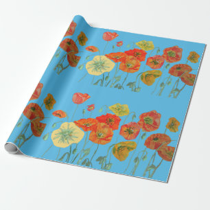 Presente Papagaios vermelhos cor-de-laranja Papel de enrola