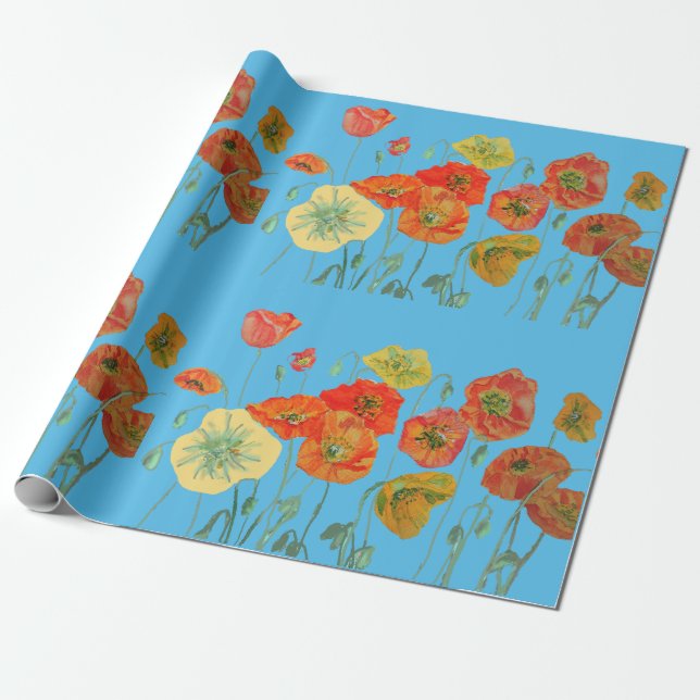 Presente Papagaios vermelhos cor-de-laranja Papel de enrola (Desenrolado)