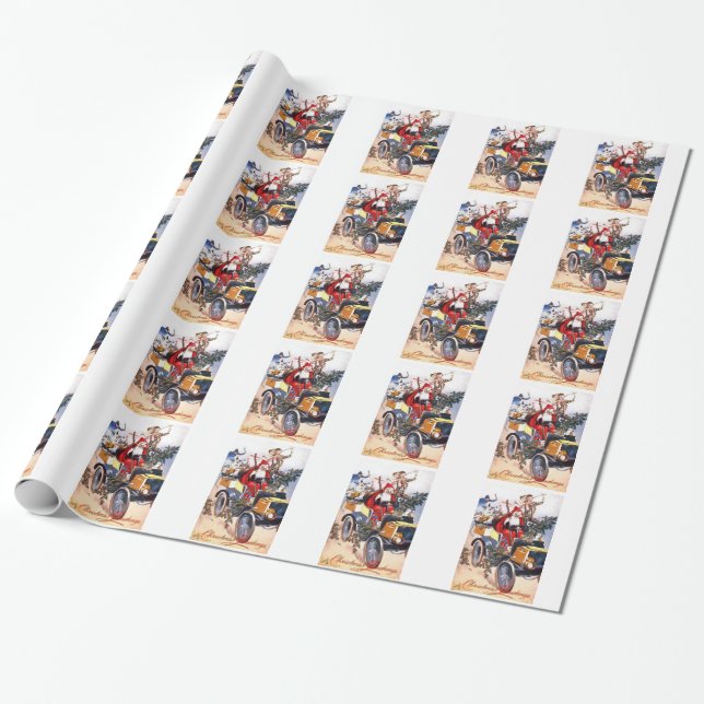 Presente Papai noel com papel de envolvimento do palhaço (Desenrolado)