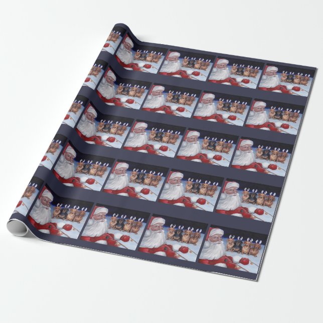 Presente Papai Noel e papel de envolvimento de Christma dos (Desenrolado)
