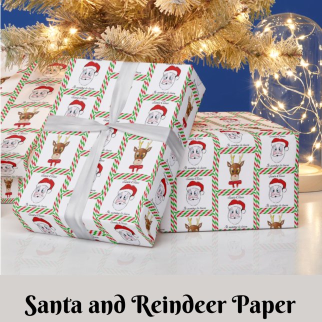 Presente Papai Noel e Reindeer papel de moldagem de Natal (Criador carregado)