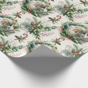 Presente Papai Noel Vitoriano com papel de moldagem Holly S