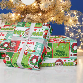 Presente Papais noeis Coloridos Papel de Molho de Natal Fel