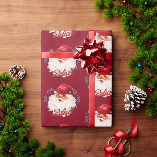 Presente Papais noeis da MAGA acreditam em papel de moldage (Presente de Natal)