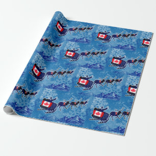 Presente Papais noeis de bandeira do Canadá com papel de em