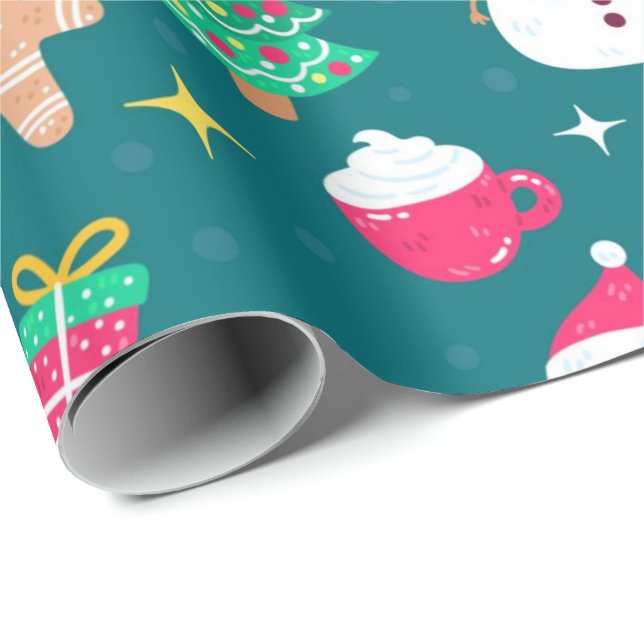 Presente Papais noeis de Natal e Papel de Moldagem para Ami (Ponta do rolo)