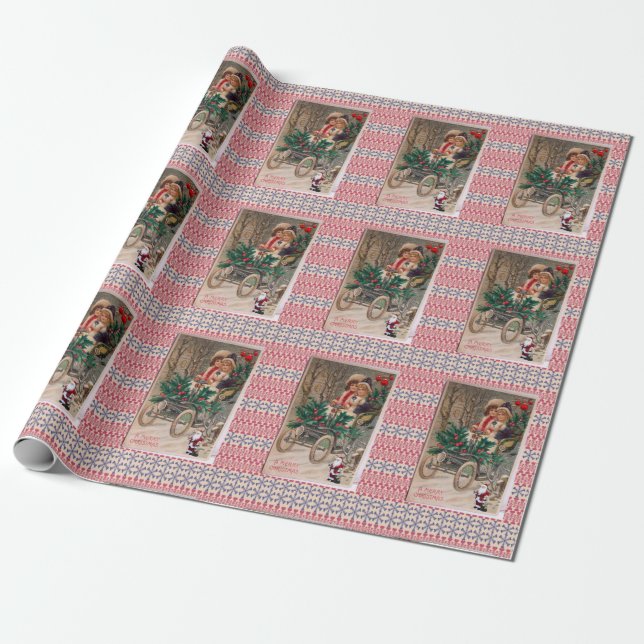 Presente Papais noeis de Papel de Moldagem de Natal (Desenrolado)