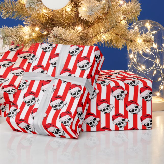 Presente Papais noeis Papel de ondulação e stripes (Feriados)