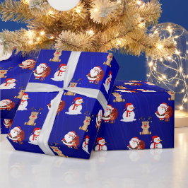 Presente Papais noeis, Reindeer e papel de moldagem de Snow