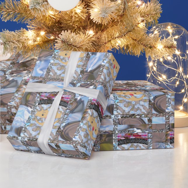 Presente Papais noeis Rosa Elegantes Papel de Moldagem Nata (Feriados)