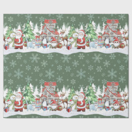 Presente Papais noeis Snowman Reindeer Papel de Molho de Na