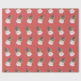 Presente Papais noeis Vintage Papel de enrolamento de canec