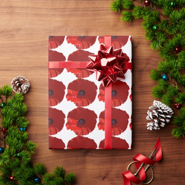 PRESENTE PAPAS VERMELHAS POPULAM PAPEL FLORAL DE EMBALAGEM (Presente de Natal)