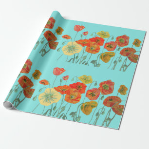 Presente Papéis vermelhos laranja Papel de enrolamento Aqua